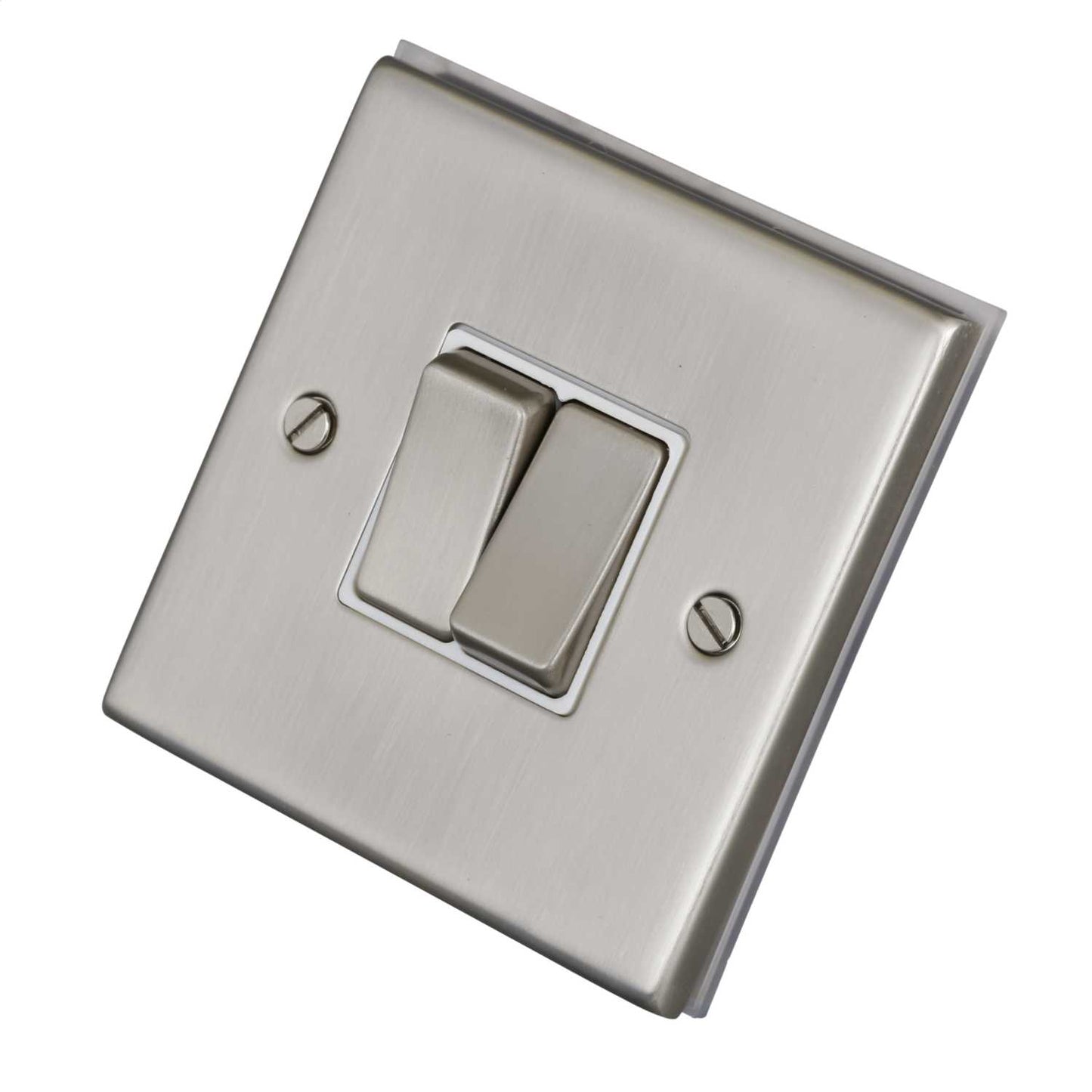 LGA Selectric 7M-Pro 10A 2 Gang 2 Way Switch Metal / White Insert Satin Chrome