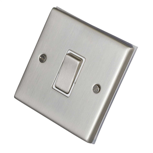 LGA Selectric 7M-Pro 1 Gang Intermediate Switch Metal / White Insert Satin Chrome