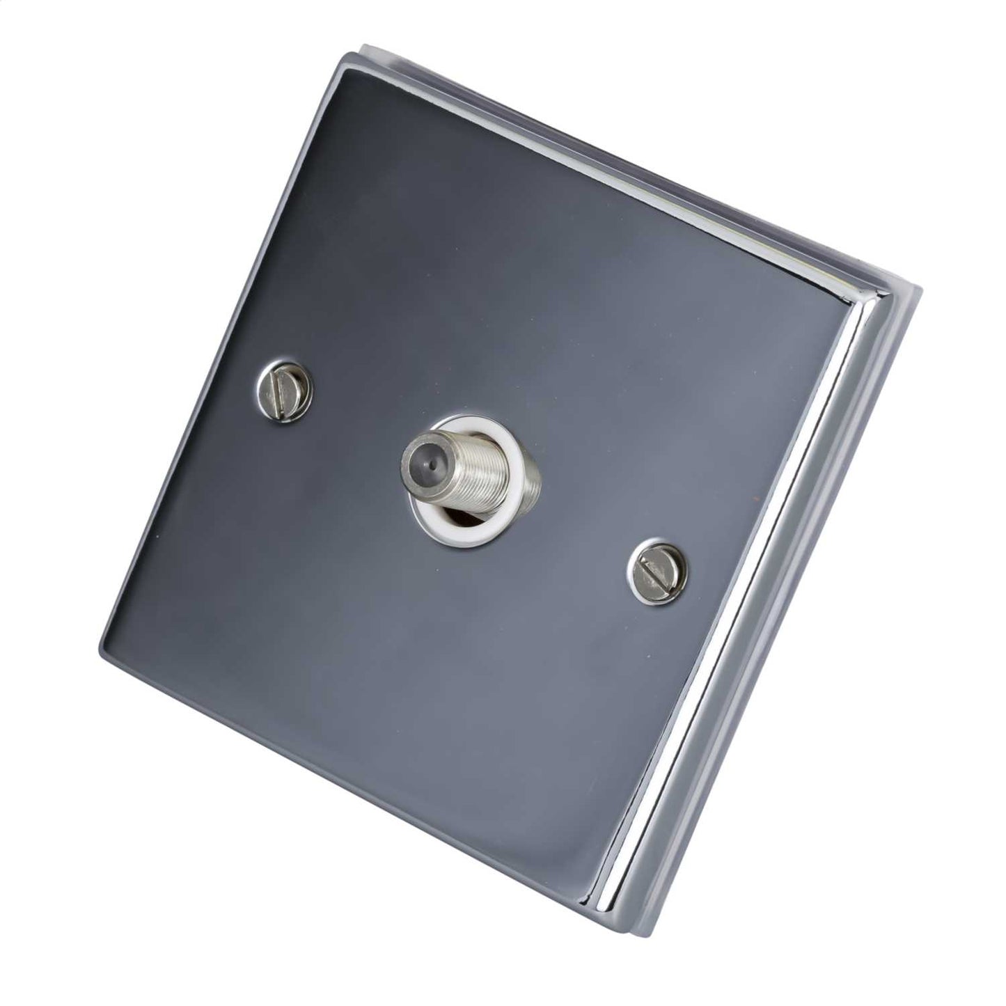 LGA Selectric 7M-Pro 1 Gang Satellite Socket White Insert Polished Chrome