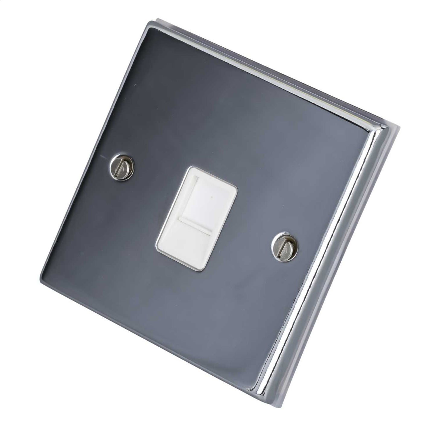 LGA Selectric 7M-Pro 1 Gang RJ45 Data Socket White Insert Polished Chrome
