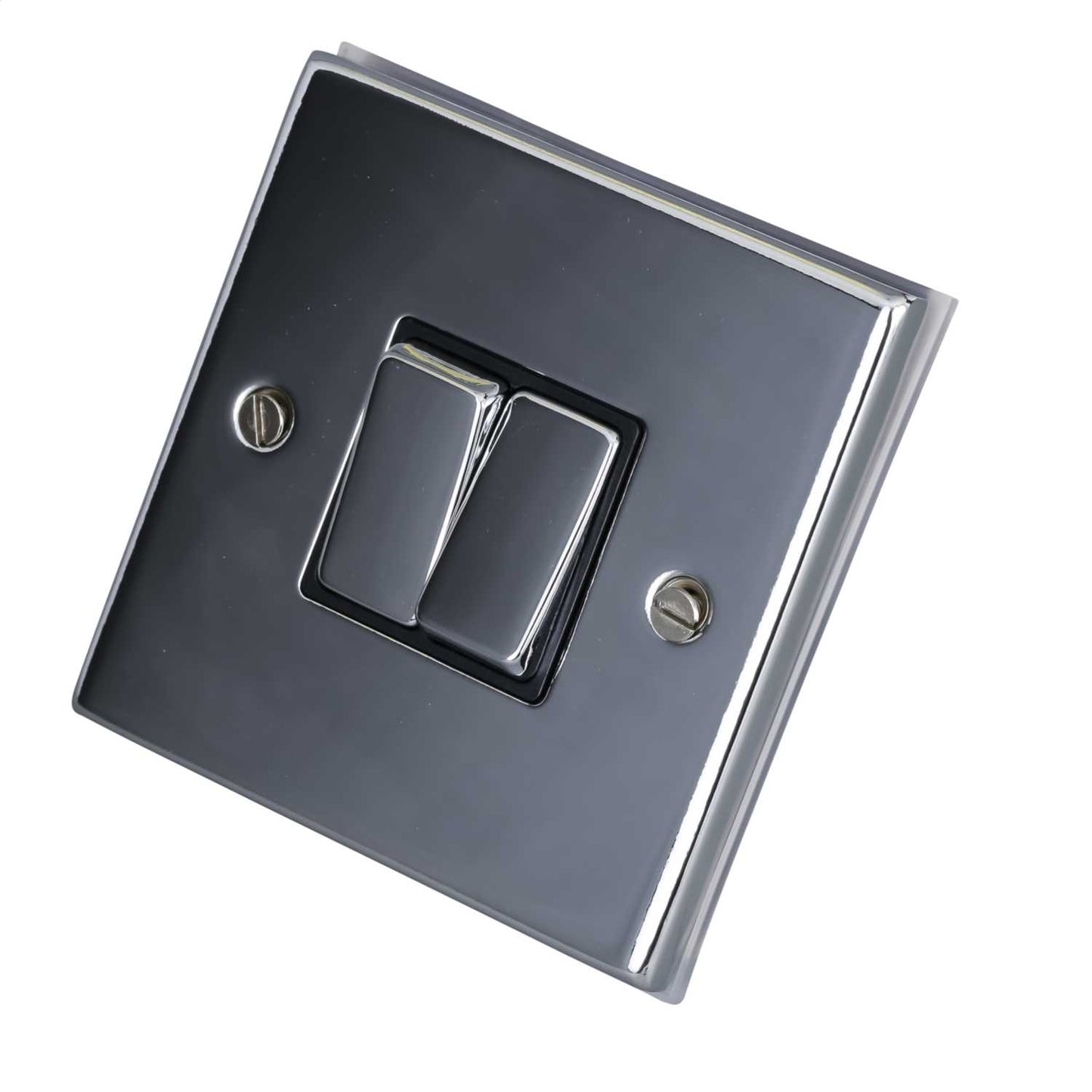 LGA Selectric 7M-Pro 10A 2 Gang 2 Way Switch Metal / Black Insert Polished Chrome