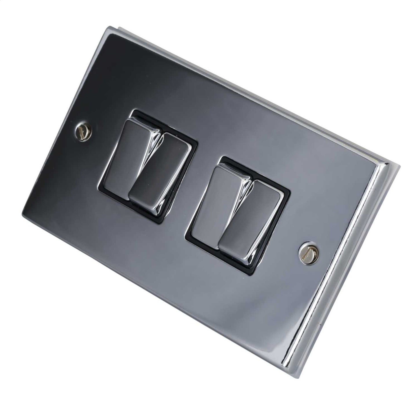 LGA Selectric 7M-Pro 10A 4 Gang 2 Way Switch Metal / Black Insert Polished Chrome