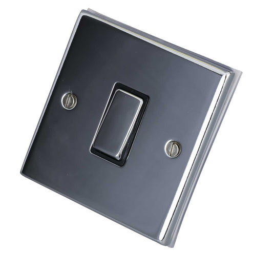 LGA Selectric 7M-Pro 1 Gang Intermediate Switch Metal / Black Insert Polished Chrome