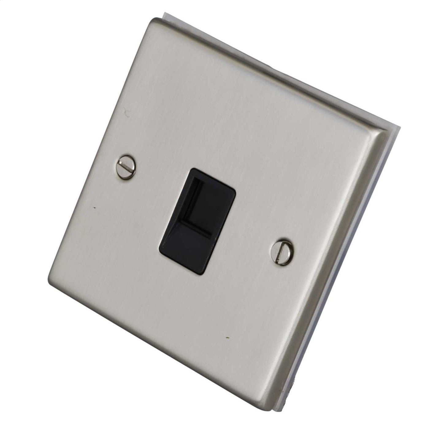 LGA Selectric 7M-Pro 1 Gang RJ45 Data Socket Black Insert Satin Chrome