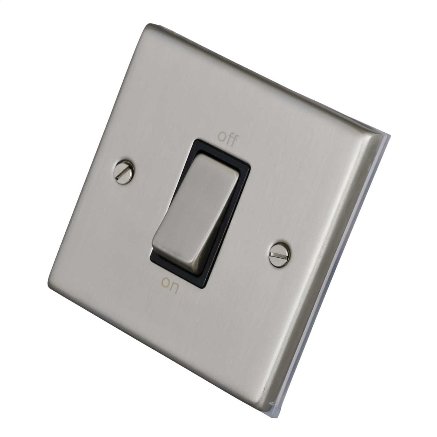 LGA Selectric 7M-Pro 45A 1 Gang DP Switch Metal / Black Insert Satin Chrome