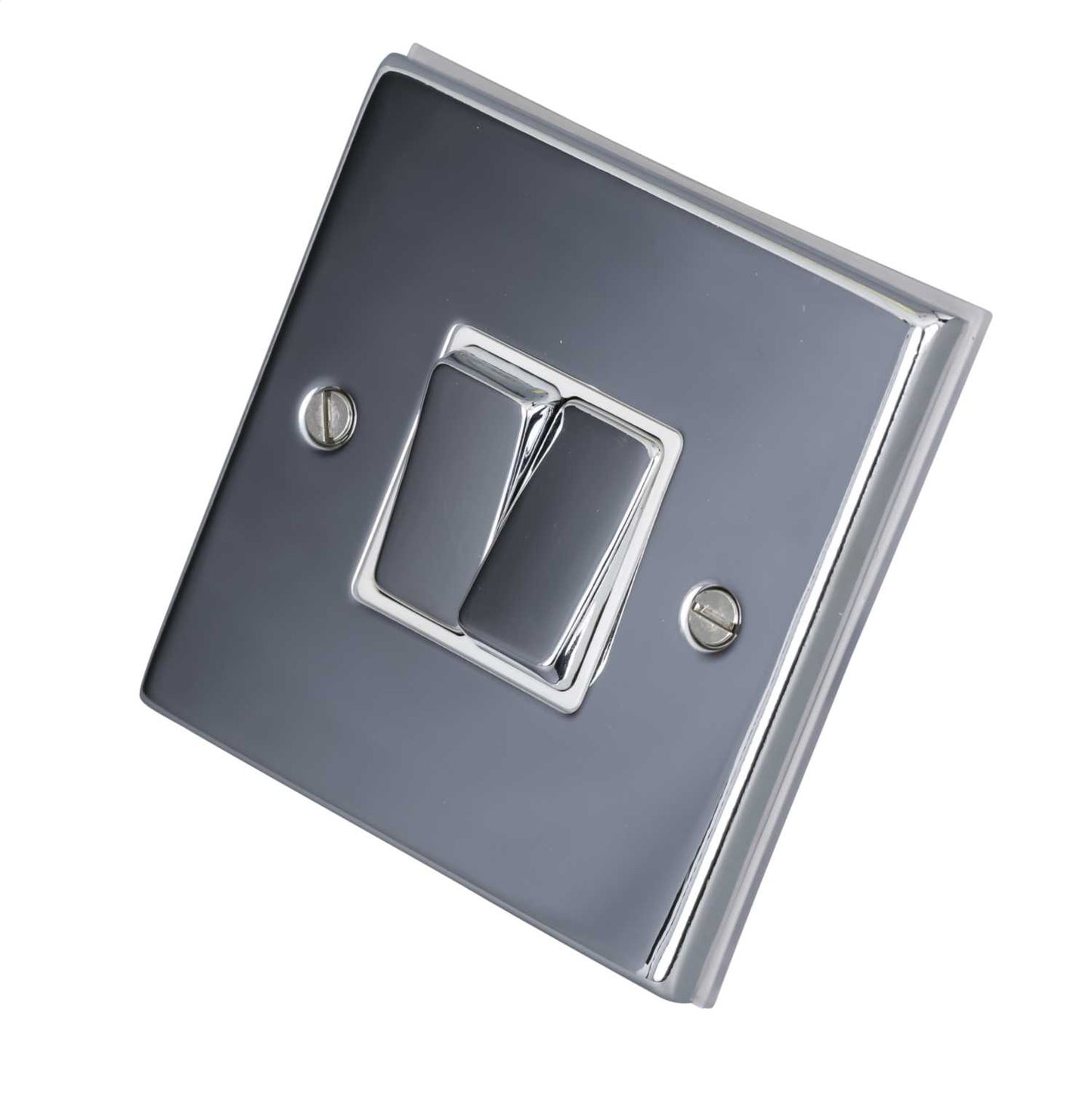 LGA Selectric 7M-Pro 10A 2 Gang 2 Way Switch Metal / White Insert Polished Chrome