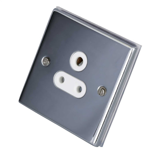 LGA Selectric 7M-Pro 5A 3 Pin Round Pin Socket White Insert Polished Chrome