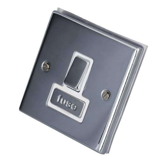 LGA Selectric 7M-Pro 13A DP Unswitched Fused Spur Metal / White Insert Polished Chrome