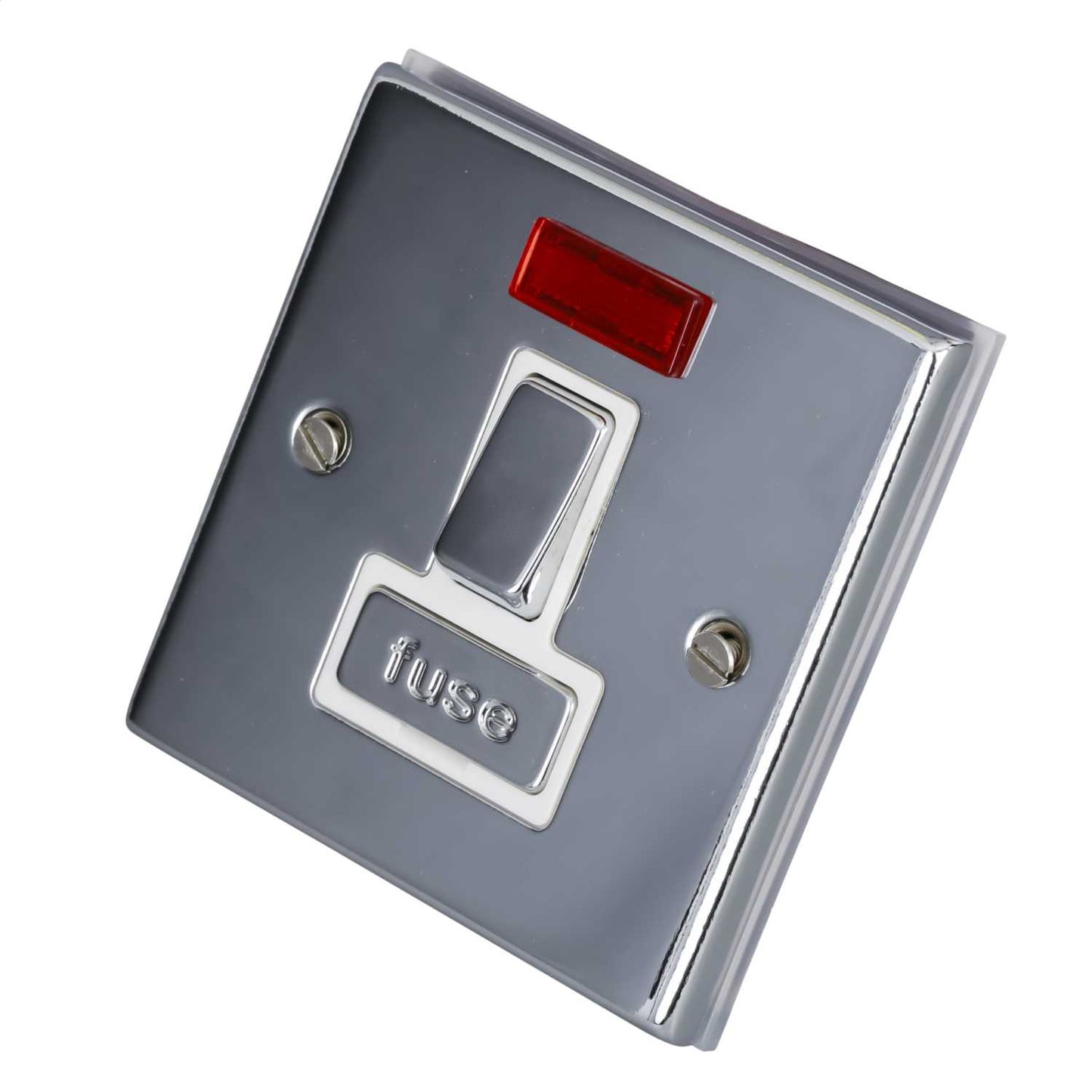 LGA Selectric 7M-Pro 13A DP Switched Fused Spur Neon Metal / White Insert Polished Chrome
