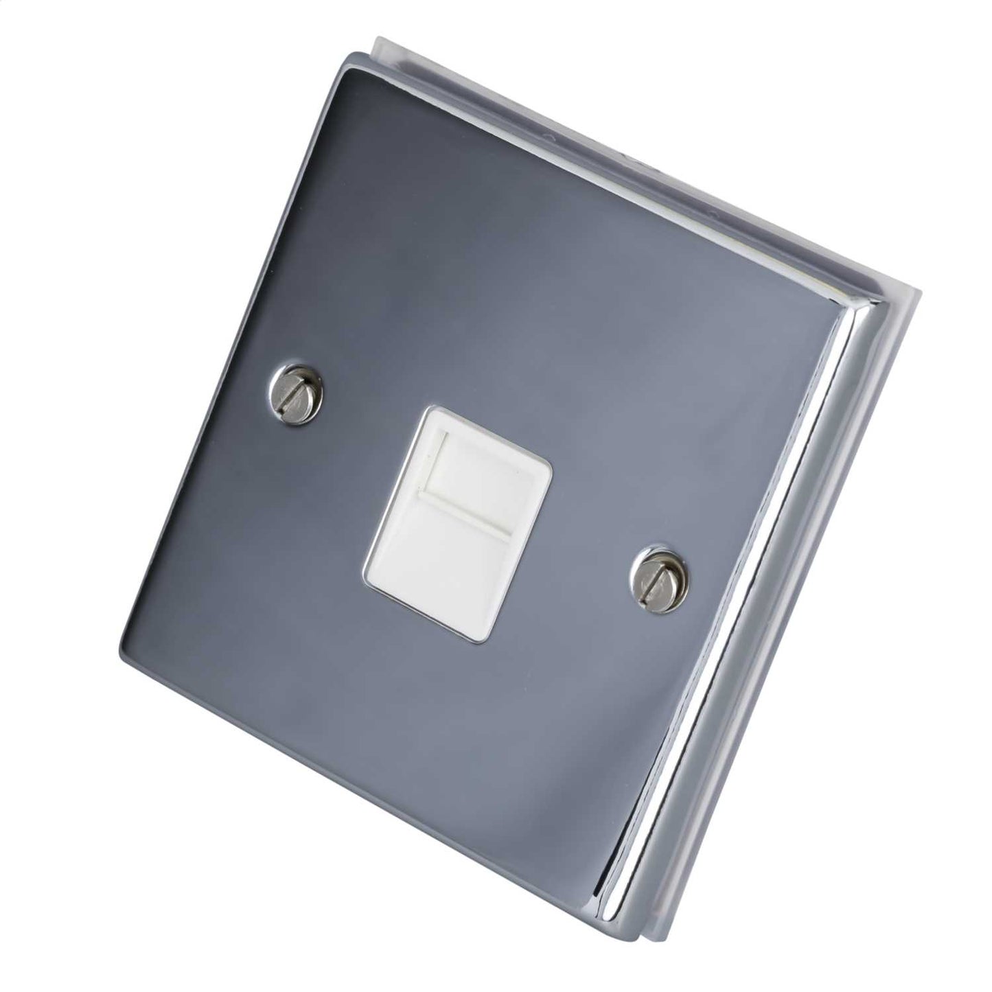 LGA Selectric 7M-Pro 1 Gang Master Telephone Socket White Insert Polished Chrome