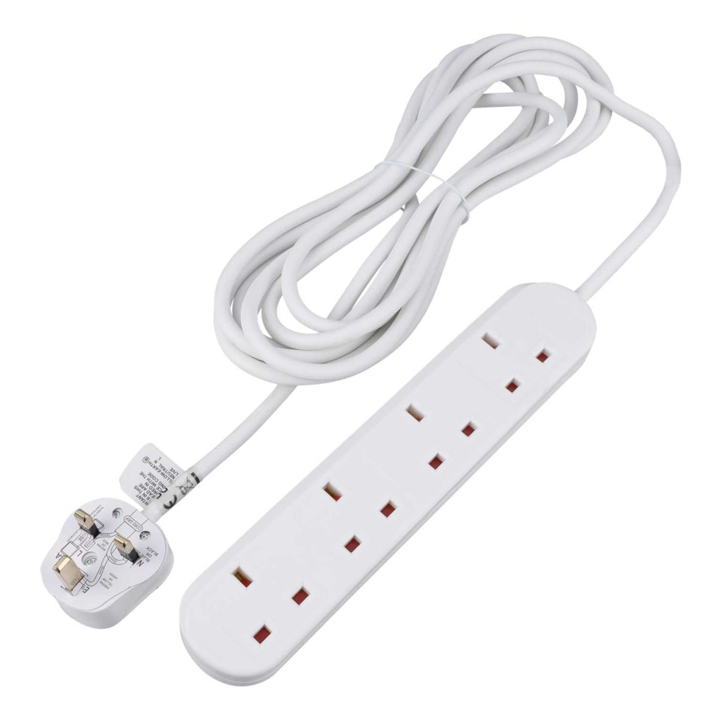 LGA Selectric 13A 5m 4 Gang Extension Lead White