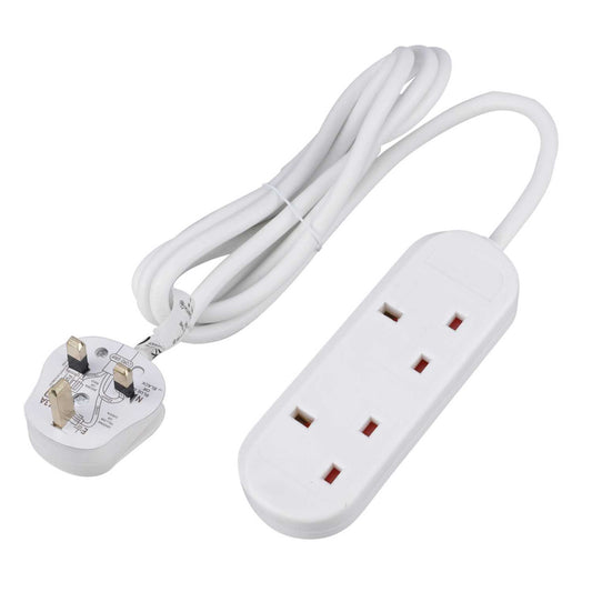 LGA Selectric 13A 2m 2 Gang Extension Lead White