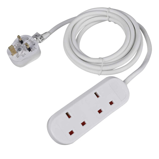 LGA Selectric 13A 3m 2 Gang Extension Lead White