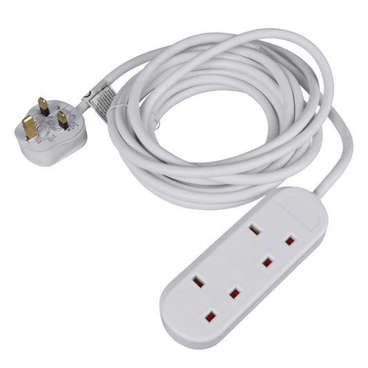 LGA Selectric 13A 5m 2 Gang Extension Lead White