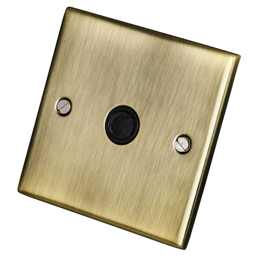 LGA Selectric 5M 20A Flex Outlet Black Insert Antique Brass