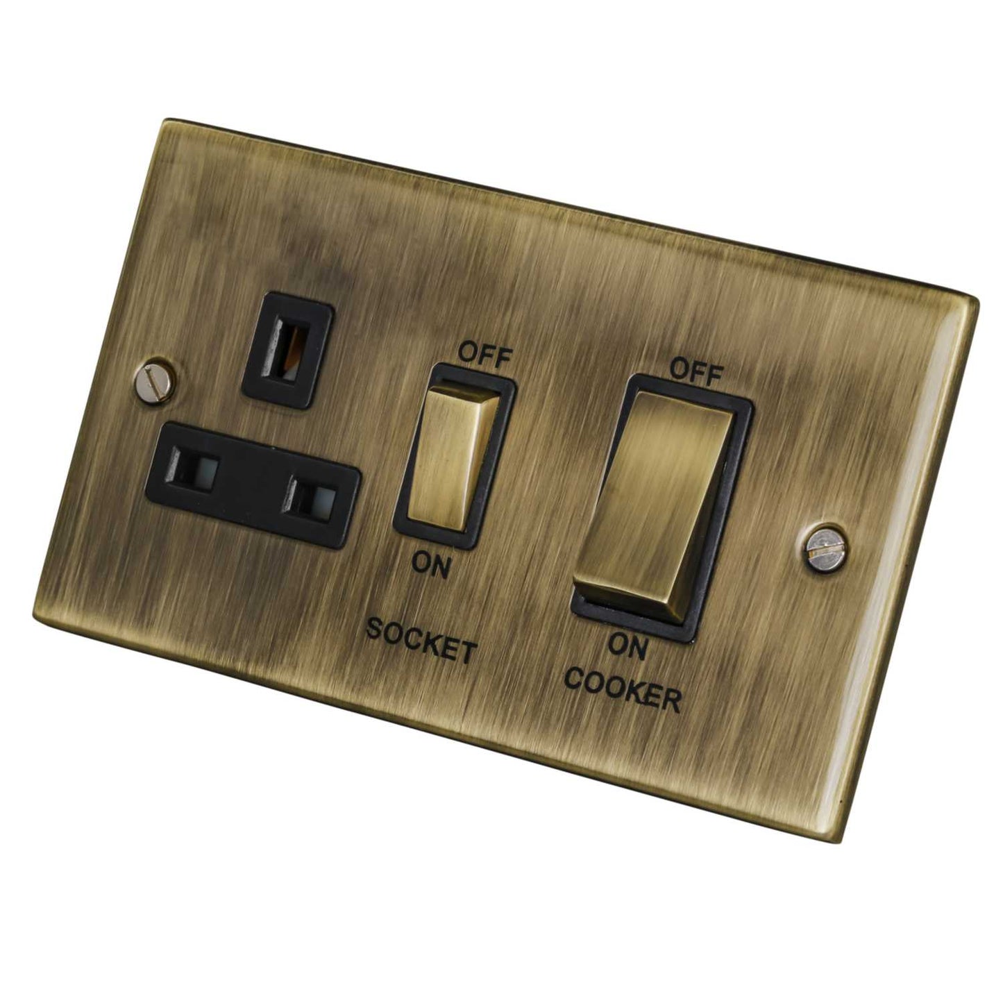 LGA Selectric 5M 45A Cooker Control Unit Metal / Black Insert Antique Brass