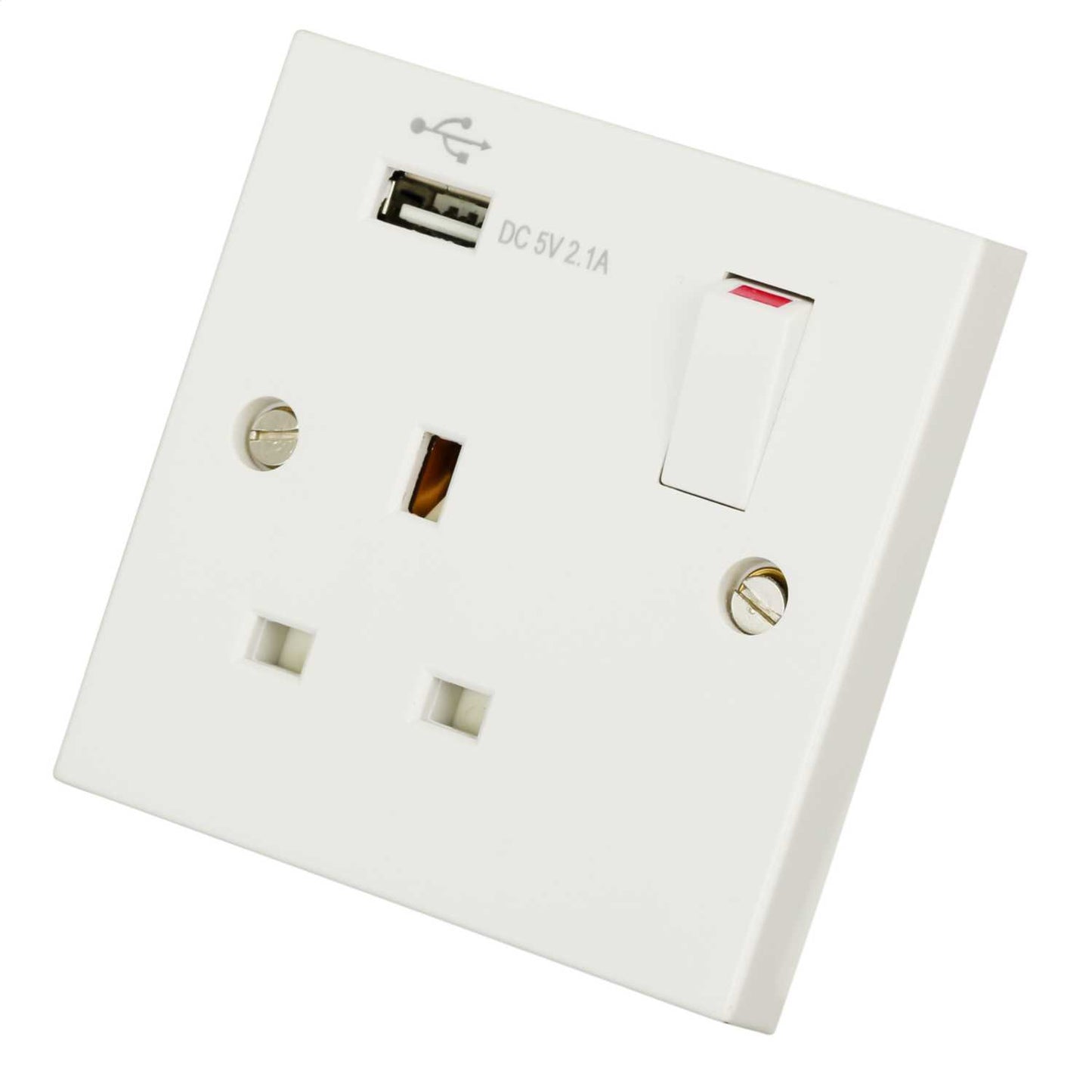 LGA Selectric 13A 1 Gang Switched Socket with USB Outlet