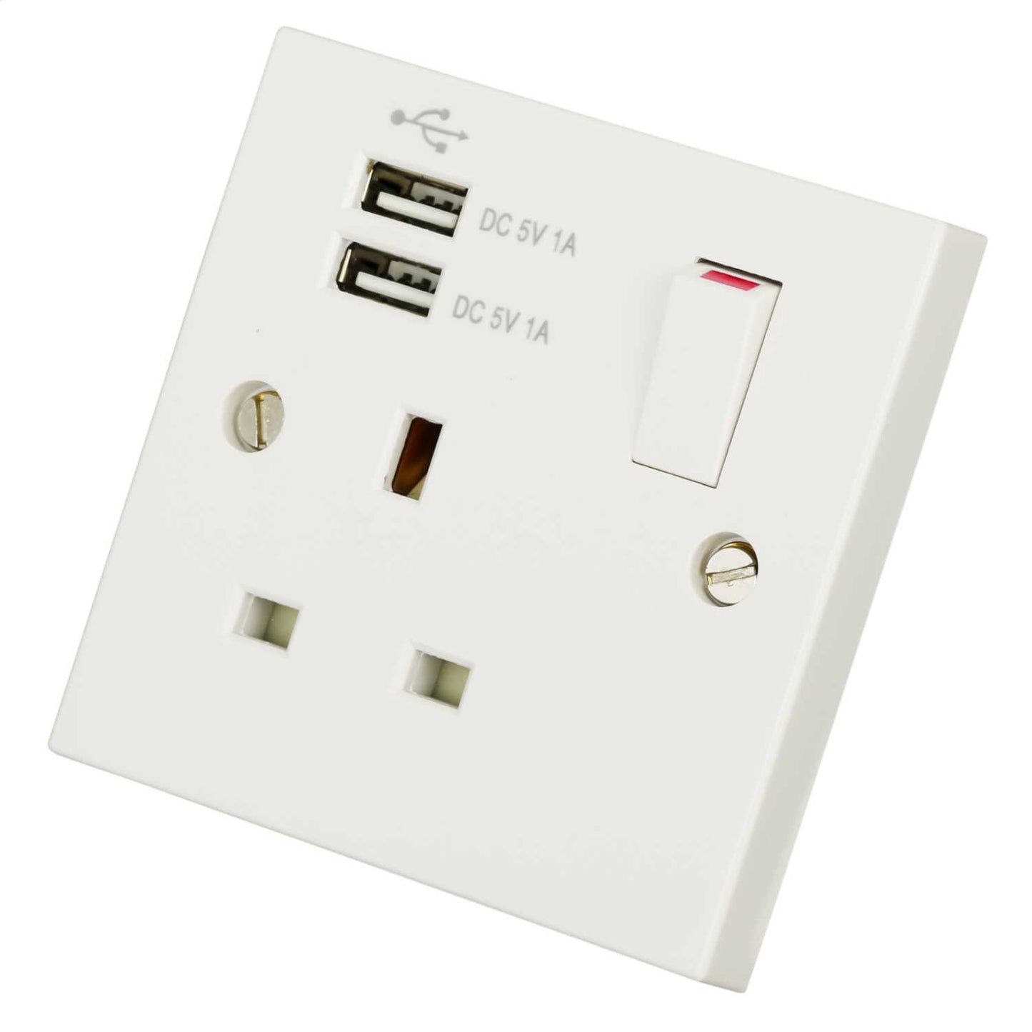 LGA Selectric 13A 1 Gang Switched Socket with Twin USB Outlets