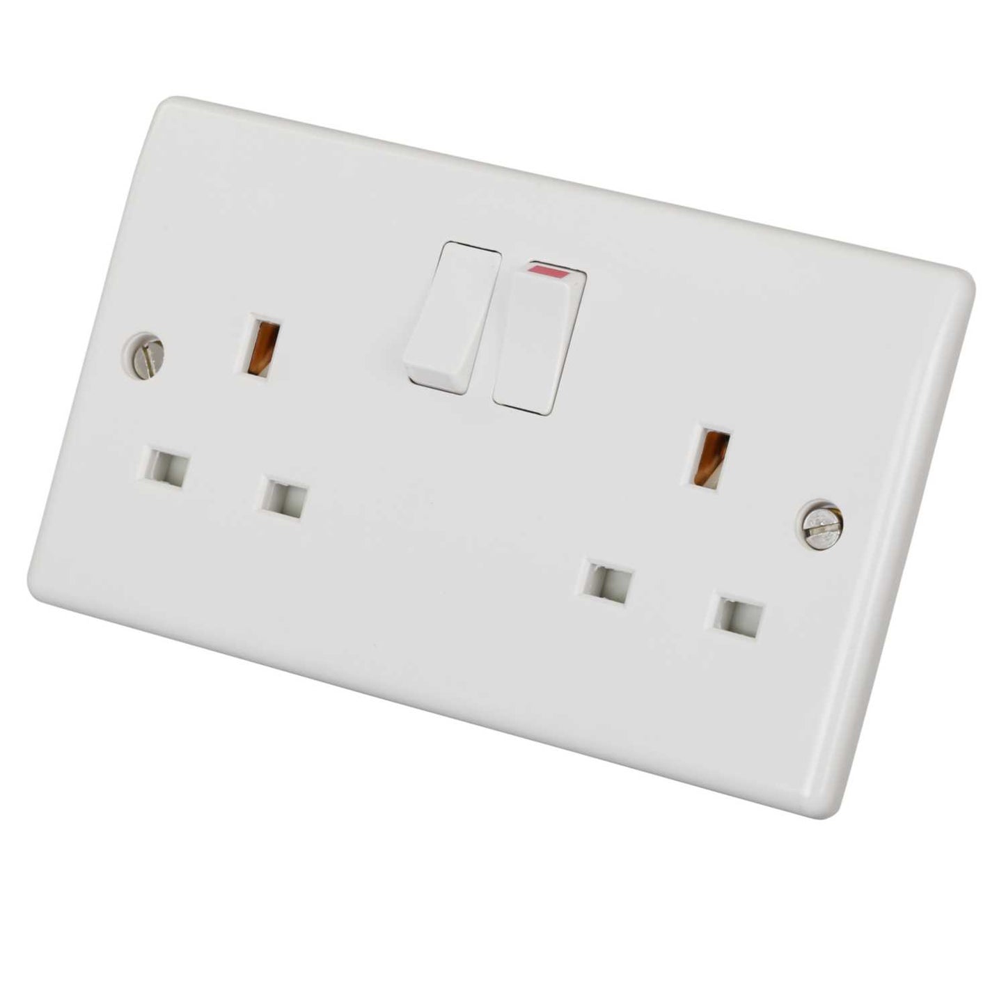 LGA Selectric 13A 2 Gang Switched Socket White