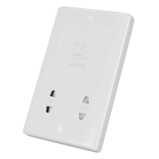 LGA Selectric 115 / 230V Dual Voltage Shaver Socket White