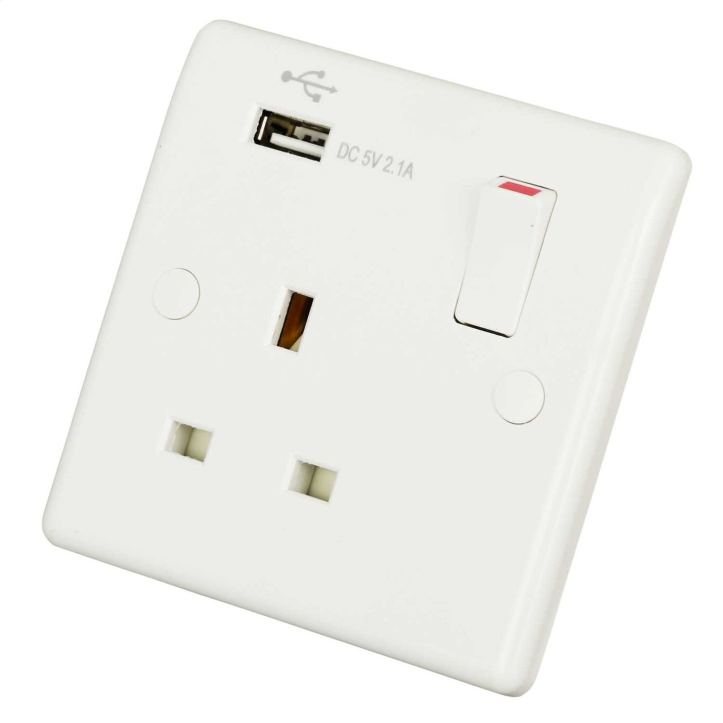 LGA Selectric 13A 1 Gang Switched Socket with USB Outlet