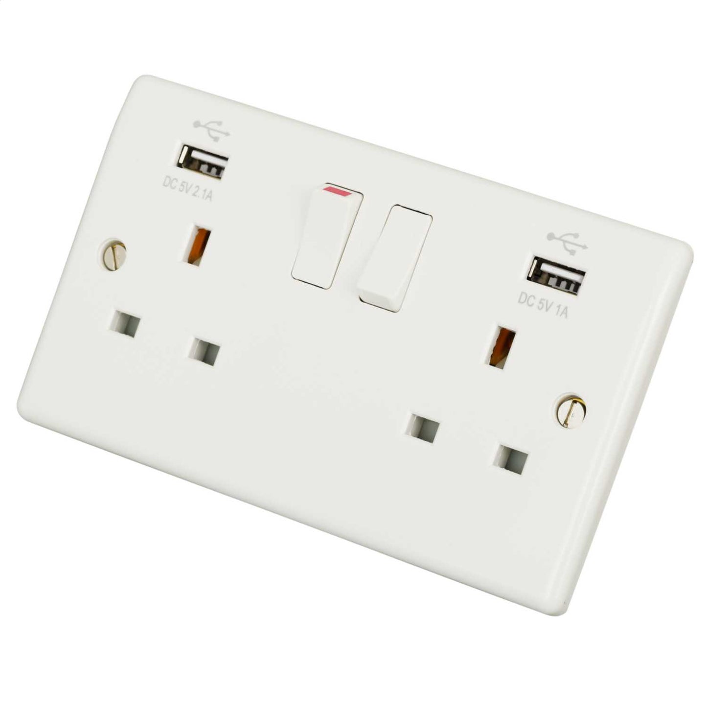 LGA Selectric 13A 2 Gang Switched Socket with Twin USB Outlets