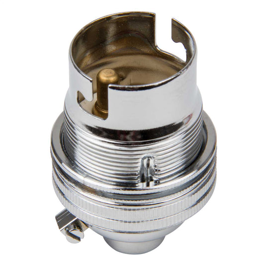 M10 x 1mm Threaded Entry Lampholder with Shade Ring (Sold in 1's)