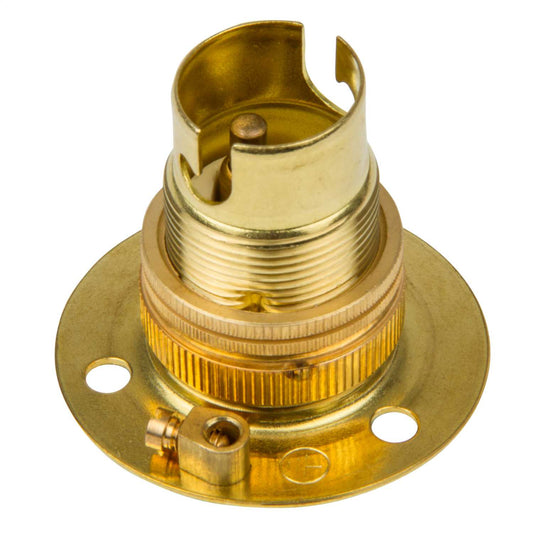 Three Hole Batten Fixing Lampholder with Shade Ring (Sold in 1's)