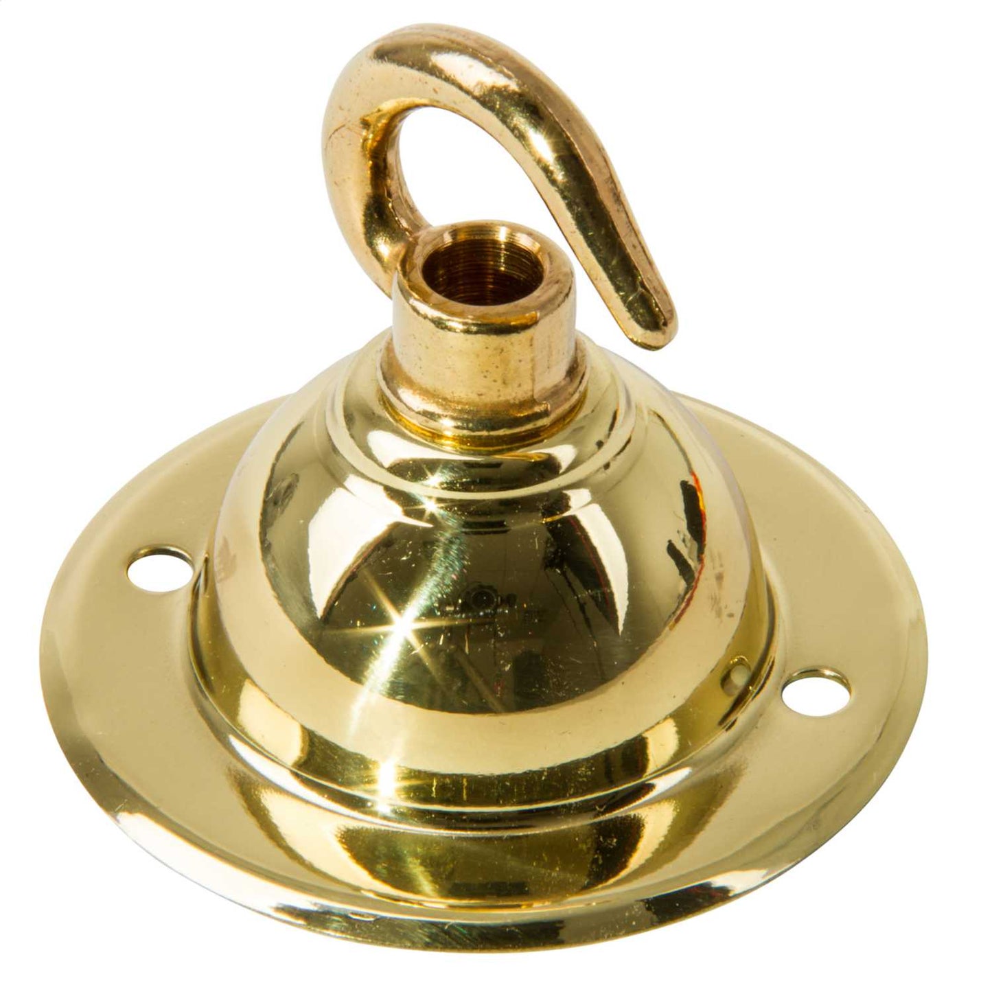 65mm OD Ceiling Hook Plate Polished Brass (Sold in 1's)
