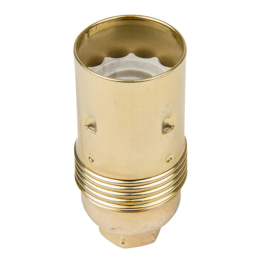 M10 x 1mm Pitch Plain Brass Plated E14 SES Lampholder (Sold in 1's)