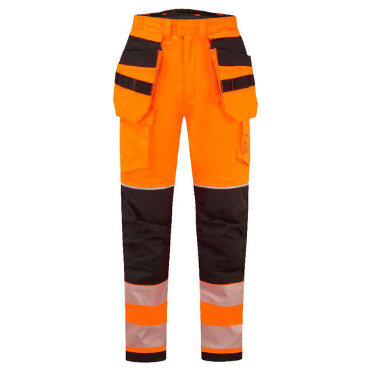 PW3 Modaflame Rain+ Hi-Vis FR Winter Holster Trousers, L, R, Orange/Black
