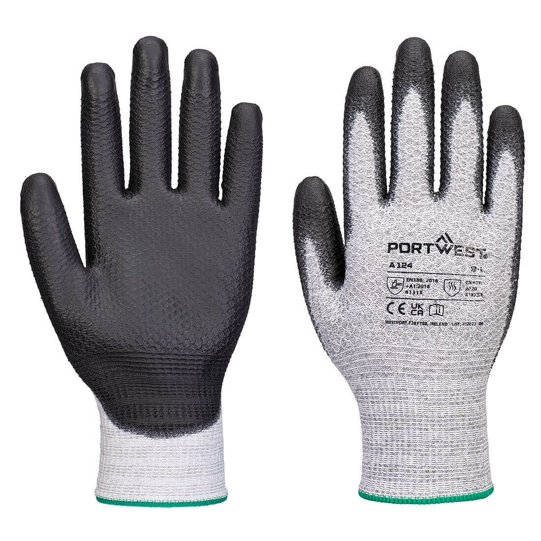 Grip 13 PU Diamond Knit Glove (Pk12), L, R, Grey/Black