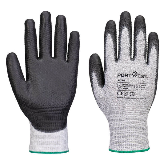 Grip 13 PU Diamond Knit Glove (Pk12), L, R, Grey/Black