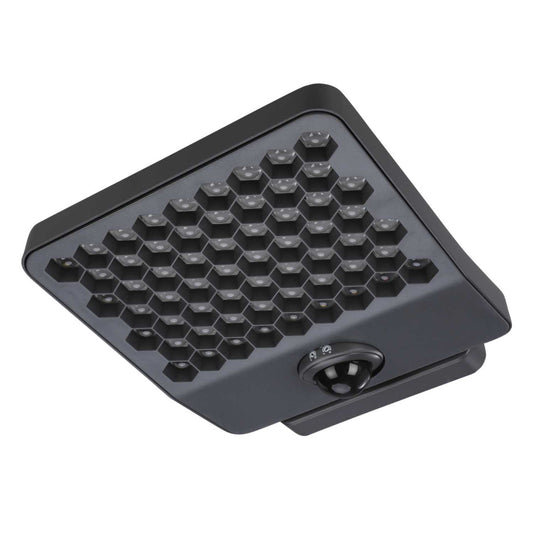 Lutec Atlantis 24W LED Honeycomb Floodlight with PIR Dark Grey 4000K