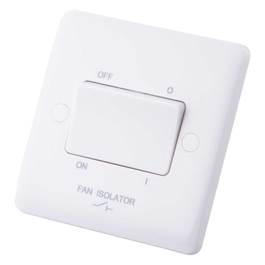 M2 Slimline 10A Triple Pole Fan Isolator Switch White