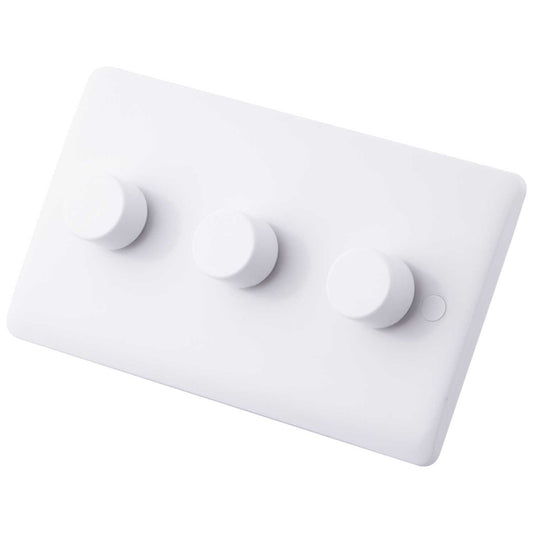 M2 Slimline 3 Gang 40 - 400W (5 - 150W) Intelligent Dimmer White