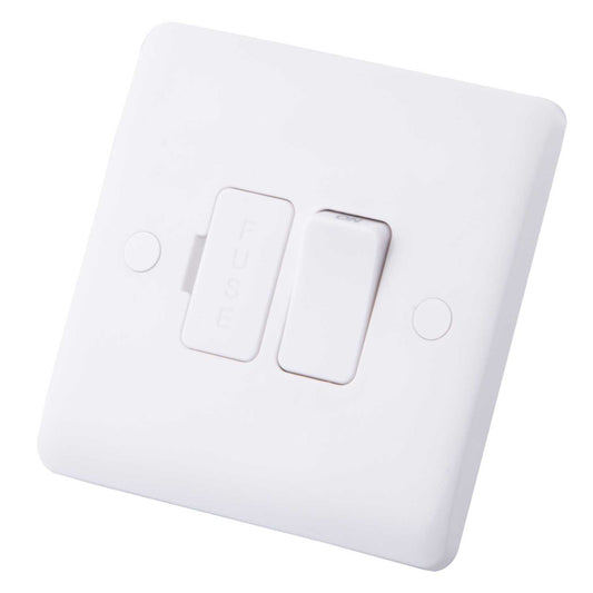 M2 Slimline 13A DP Switched Fused Spur with Flex Outlet White