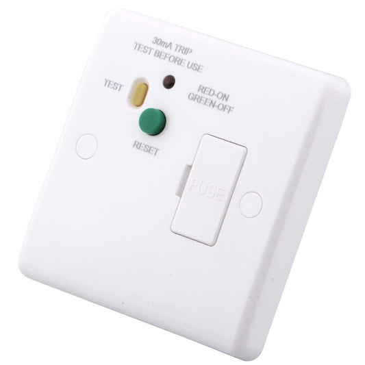 M2 Slimline 13A Type A RCD Fused Spur White