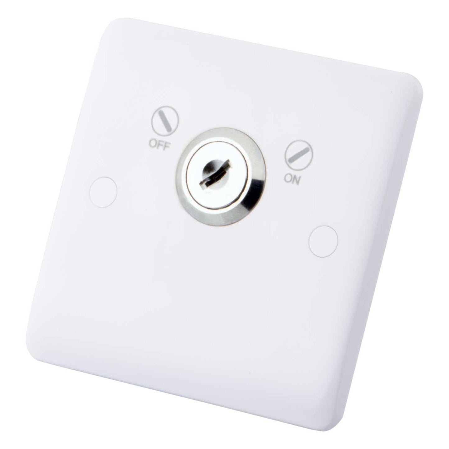 M2 Slimline 20A DP Lockable Key Switch White