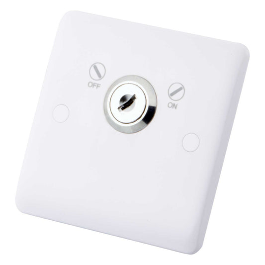 M2 Slimline 20A DP Lockable Key Switch White