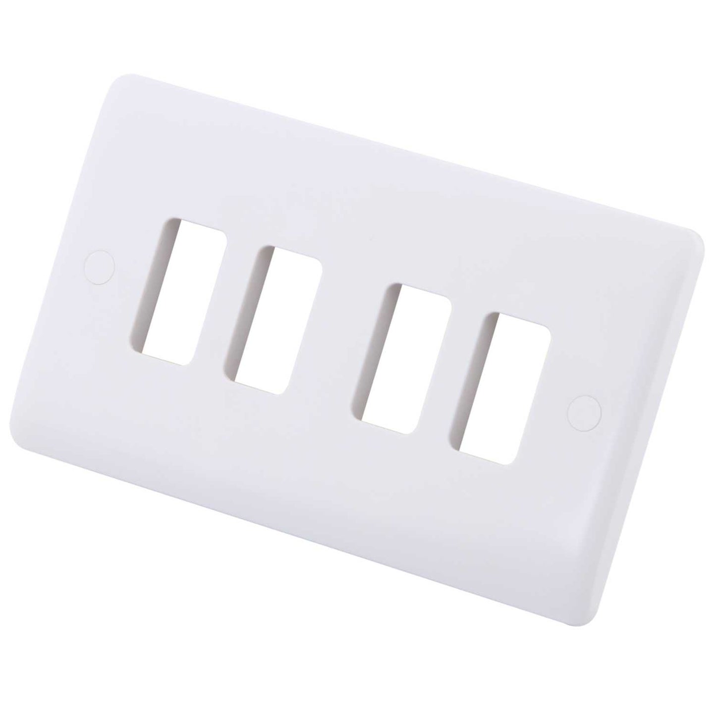 2 Gang 4 Module Front Plate White
