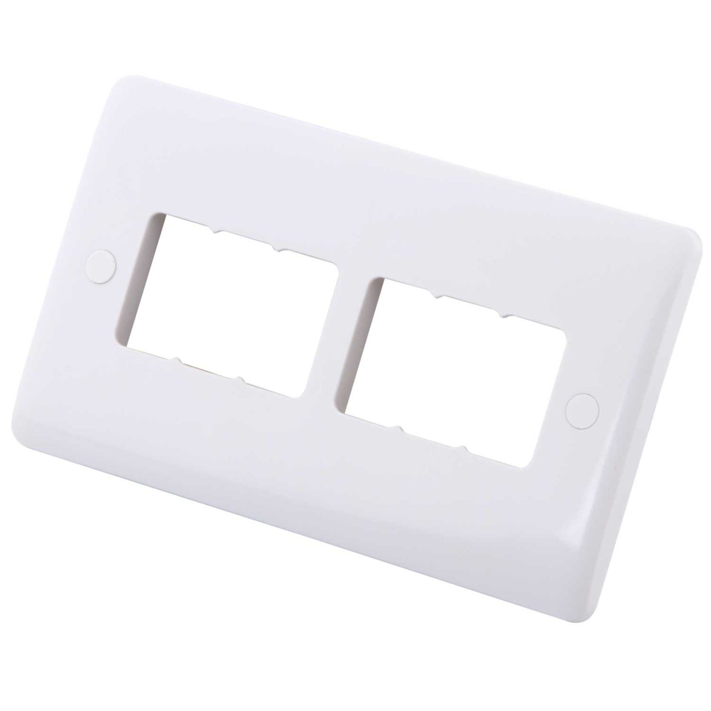2 Gang 6 Module Front Plate White