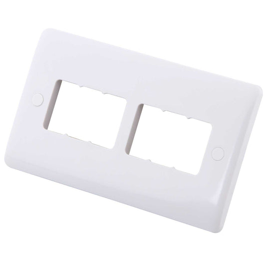 2 Gang 6 Module Front Plate White