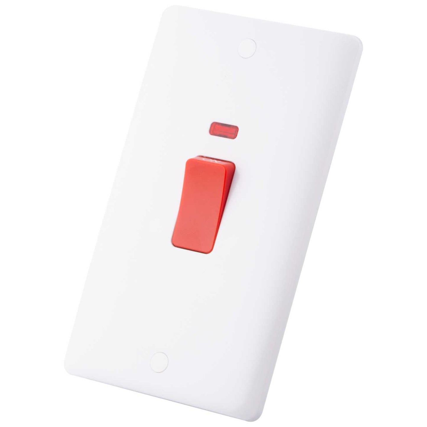 M2 Slimline 45A DP 2 Gang Switch with Neon White