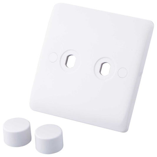 M2 Slimline 2 Gang Dimmer Switch Plate Kit White