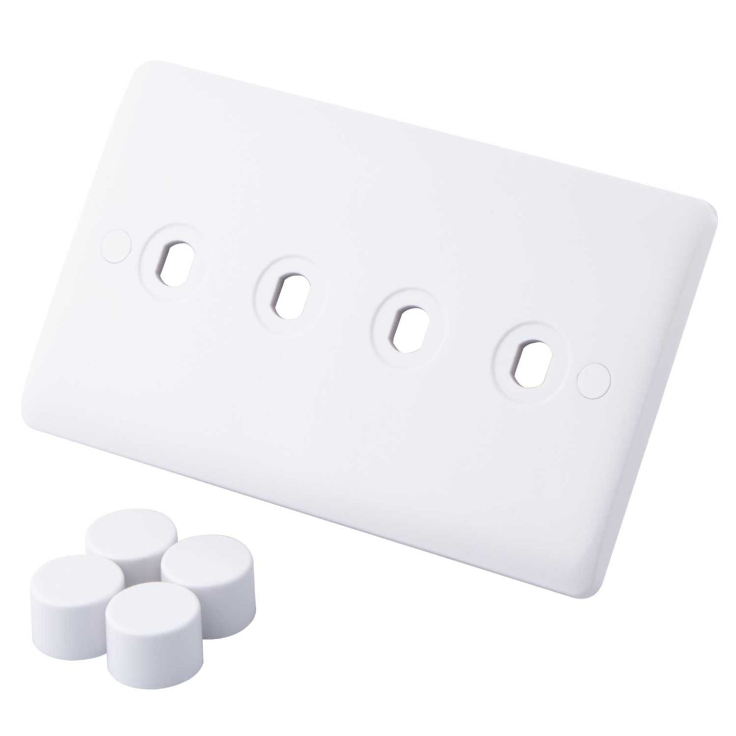 M2 Slimline 4 Gang Dimmer Switch Plate Kit White
