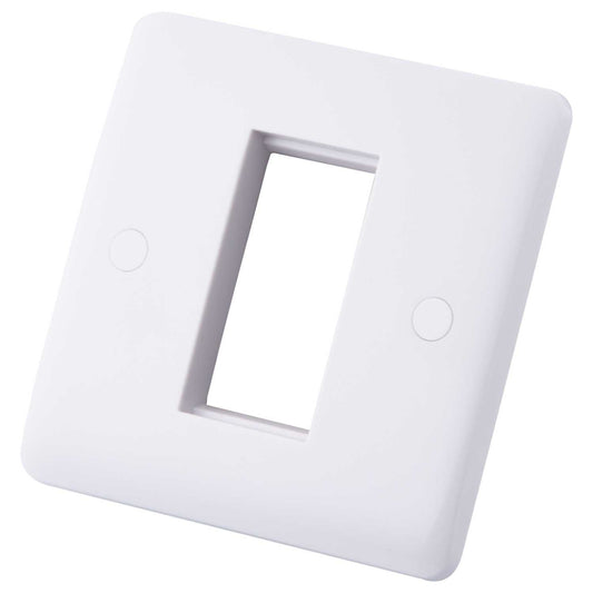 M2 Slimline 1 Gang 1 Euro Module Front Plate White
