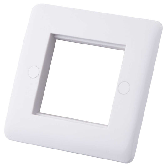 M2 Slimline 1 Gang 2 Euro Module Front Plate White