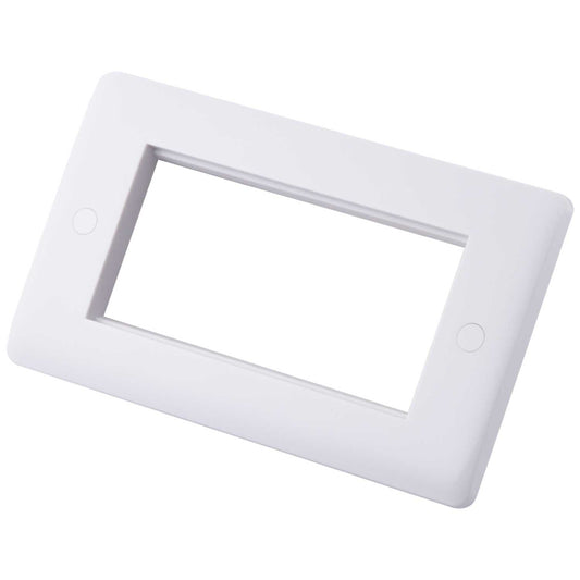 M2 Slimline 2 Gang 4 Euro Module Front Plate White