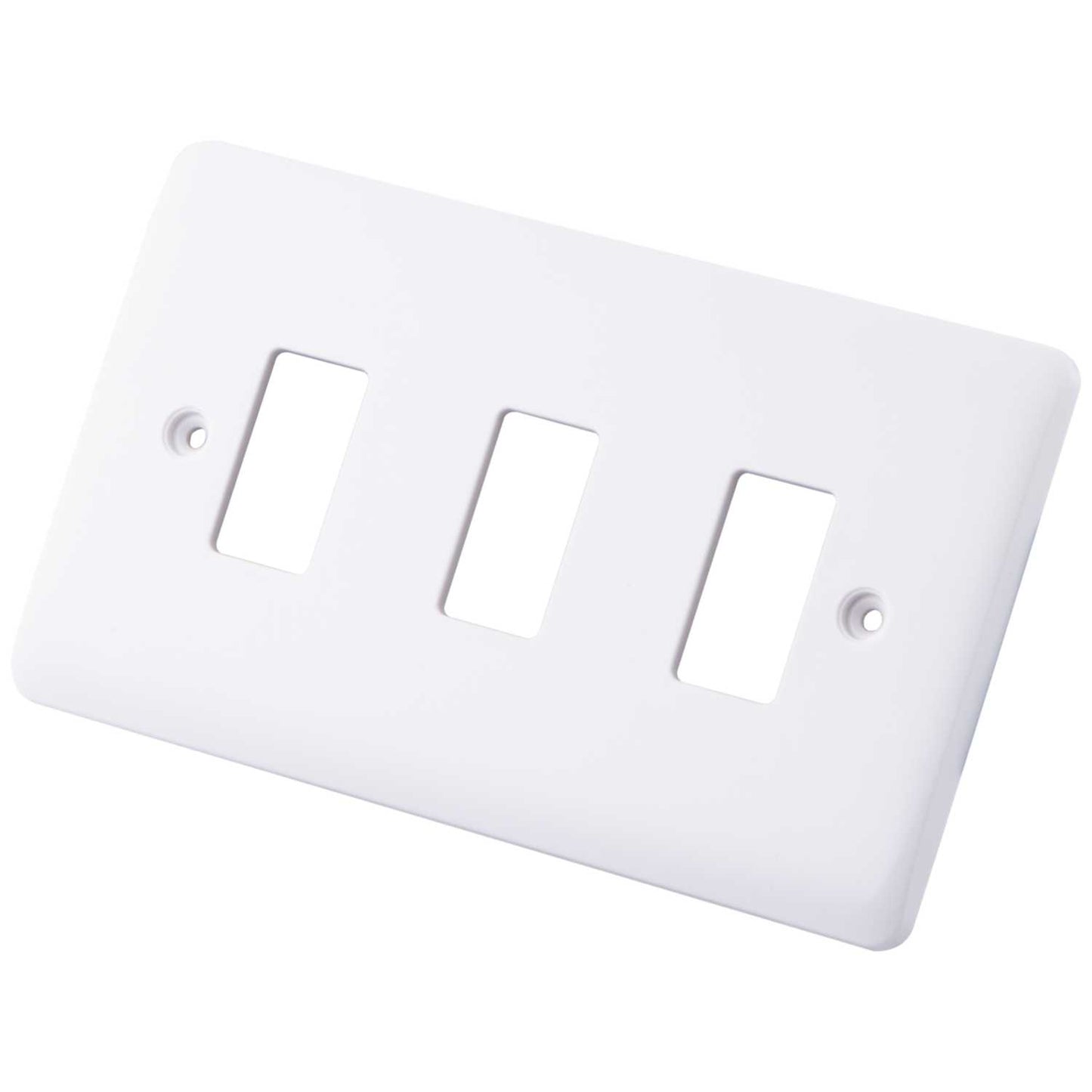 M2 Slimline 3 Gang Grid Front Plate